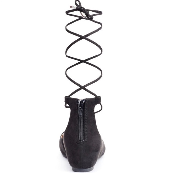 Candies Kraizin Black Lace Up Pointed Toe 6 - Picture 8 of 8